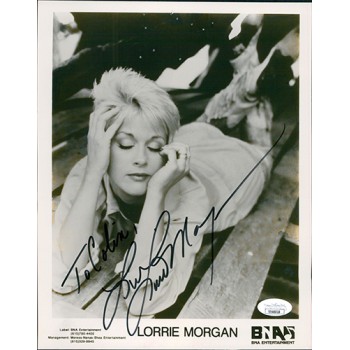 Lorrie Morgan Signer Signed 8x10 Cardstock Promo Photo JSA Authenticated