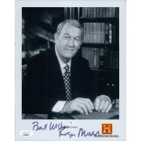 Roger Mudd History Channel Signed 8x10 Glossy Promo Photo JSA Authenticated