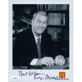 Roger Mudd History Channel Signed 8x10 Glossy Promo Photo JSA Authenticated