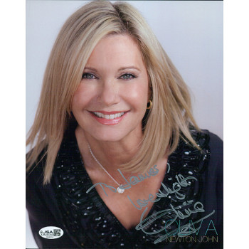 Olivia Newton-John Actress Singer Signed 8x10 Cardstock Photo JSA Authenticated