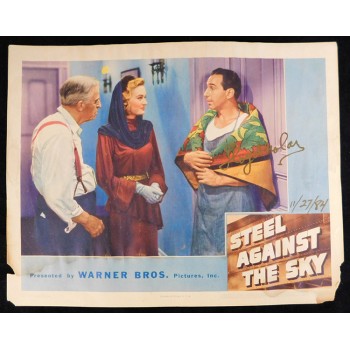 Lloyd Nolan Steel Against The Sky Signed 11x14 Lobby Card JSA Authenticated