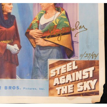 Lloyd Nolan Steel Against The Sky Signed 11x14 Lobby Card JSA Authenticated