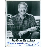 Oliver North Signed 8.5x11 Cardstock Promo Photo SGC Authenticated