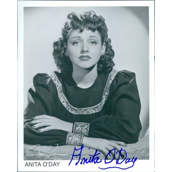Anita O'Day Jazz Singer Signed 8x10 Glossy Promo Photo JSA Authenticated Smudged