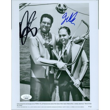 Penn Jillette and Teller Magicians Signed 8x10 Glossy Photo JSA Authenticated