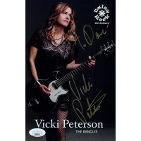 Vicki Peterson The Bangles Signed 5.5x8.5 Cardstock Photo JSA Authenticated