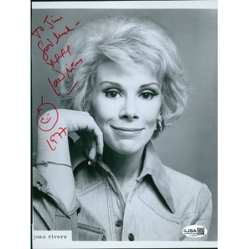 Joan Rivers Actress Comedian Signed 7.25x9.5 Cut Glossy Photo JSA Authenticated Joan Rivers Actress Comedian Signed 7.25x9.5 Cut Glossy Photo JSA Authenticated