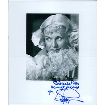 Ginger Rogers Actress Signed 8x9.5 Page Photo JSA Authenticated