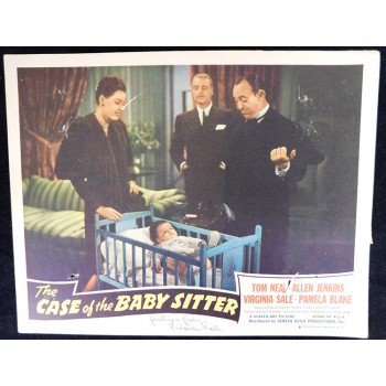 Virginia Sale The Case of the Baby Sitter Signed 11x14 Lobby Card JSA Authentic