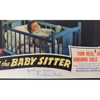 Virginia Sale The Case of the Baby Sitter Signed 11x14 Lobby Card JSA Authentic