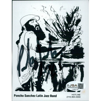 Poncho Sanchez Jazz Conga Signed 4x6 Photo Sticker JSA Authenticated