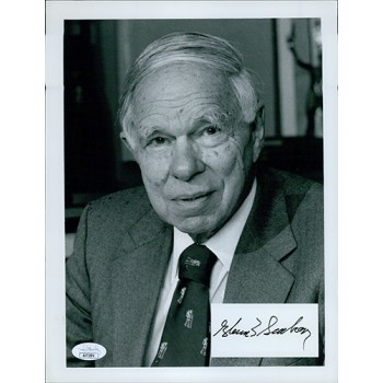 Glenn Seaborg Chemist Signed 8.5x11 Glossy Cardstock Photo JSA Authenticated