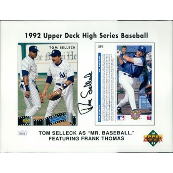 Tom Selleck Mr. Baseball Signed 8.5x11 Upper Deck Promo Page JSA Authenticated