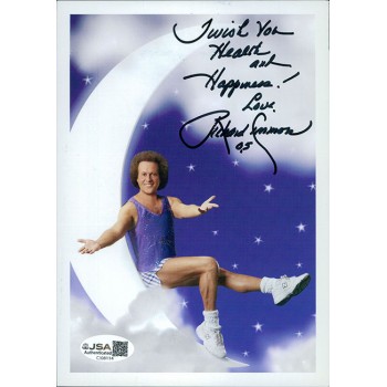 Richard Simmons Fitness Actor Signed 5x7 Cardstock Photo JSA Authenticated