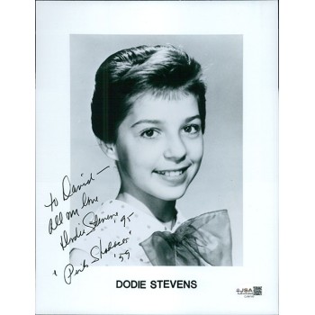 Dodie Stevens Singer Signed 8x10 Glossy Promo Photo JSA Authenticated