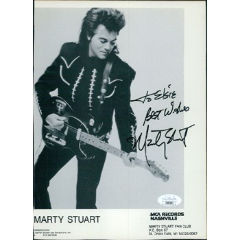 Marty Stuart Country Singer Signed Cut 7x10 Cardstock Photo JSA Authenticated