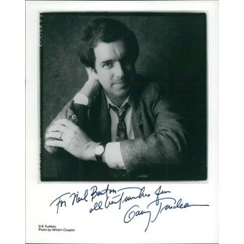 Garry Trudeau Cartoonist Signed 8x10 B&W Personalized Photo JSA Authenticated