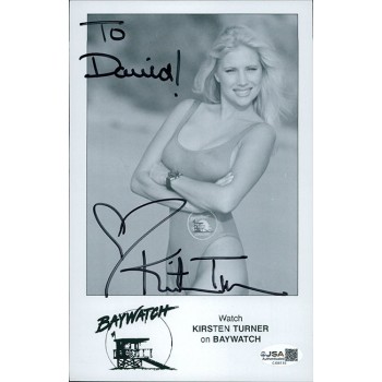 Kirsten Turner Baywatch Actress Signed 5.5x8.5 Cardstock Promo Photo JSA Authen