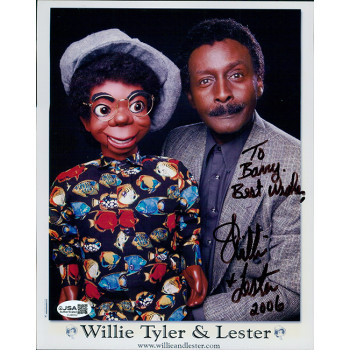 Willie Tyler Ventriloquist Signed 8x10 Glossy Photo JSA Authen Personalized Kink