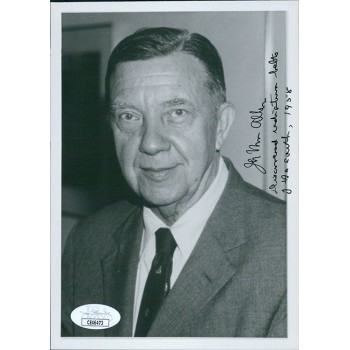 James Van Allen Space Scientist Signed 5x7 Matte Photo JSA Authenticated