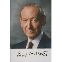 Kurt Waldheim President Of Austria UN Signed 4x6 Matte Photo JSA Authenticated