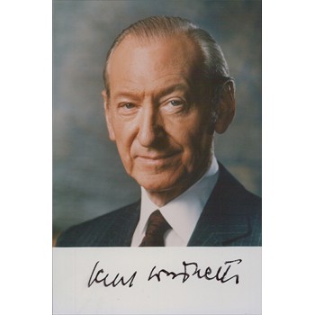 Kurt Waldheim President Of Austria UN Signed 4x6 Matte Photo JSA Authenticated