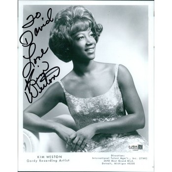 Kim Weston Singer Signed 8x10 Glossy Promo Photo JSA Authenticated Personalized