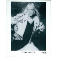 Edgar Winter Signed 8x10 Cardstock Promo Photo JSA Authenticated