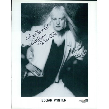 Edgar Winter Signed 8x10 Cardstock Promo Photo JSA Authenticated