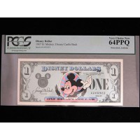 Mickey Disney Dollar 1989 $1 A Series Disney Castle Back PCGS 63PPQ Very Choice