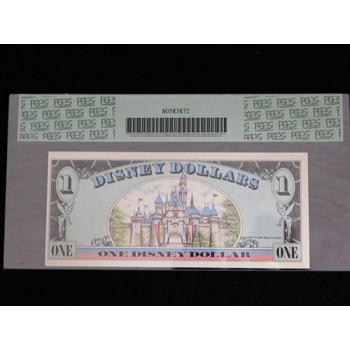 Mickey Disney Dollar 1989 $1 A Series Disney Castle Back PCGS 63PPQ Very Choice