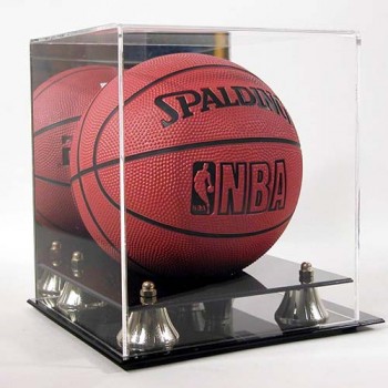 Deluxe Mini Basketball Display Case with Gold Risers