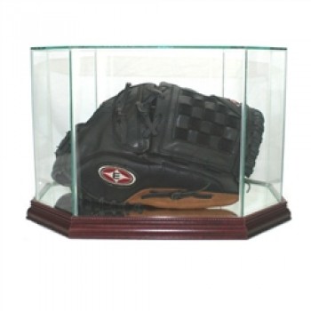 Deluxe real glass full size baseball glove octagon display