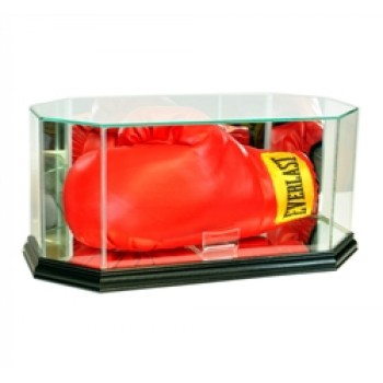 Deluxe real glass full size horizontal boxing glove octagon display