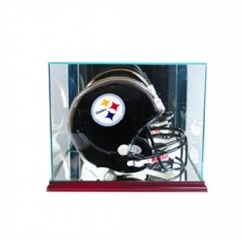 Deluxe real glass full size helmet rectangle display