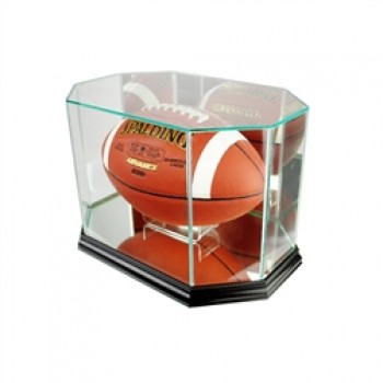 Deluxe real glass full size football octagon display