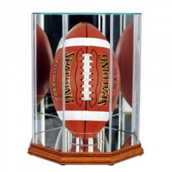Deluxe real glass full size football upright octagon display