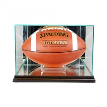 Deluxe real glass full size football rectangle display