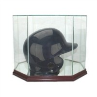 Deluxe real glass full size baseball helmet octagon display