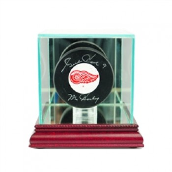 Deluxe real glass hockey puck display