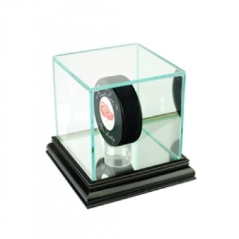 Deluxe real glass hockey puck display