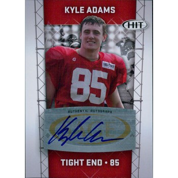 Kyle Adams Signed 2011 SAGE HIT Red Football Card #A65