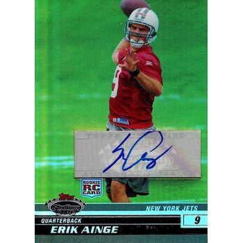 Erik Ainge New York Jets Signed 2008 Topps Stadium Club Card #110 28/50