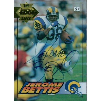 Jerome Bettis LA Rams Signed 1994 Collectors Edge Card #109 JSA Authenticated