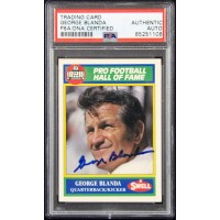 George Blanda Signed 1990 Swell Pro Football HOF Card #114 PSA Authenticated