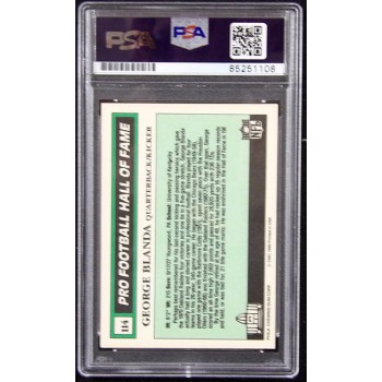 George Blanda Signed 1990 Swell Pro Football HOF Card #114 PSA Authenticated