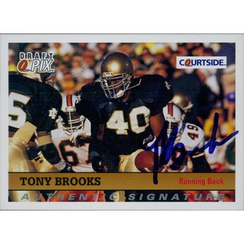 Tony Brooks Notre Dame Fighting Irish 1992 Courtside Draft Pix Signed Card #55