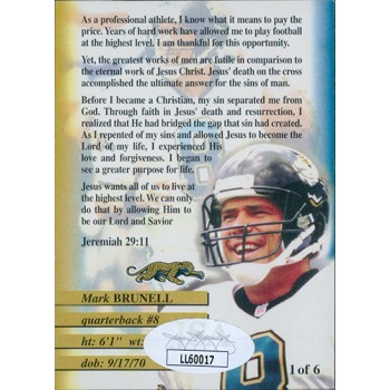 Mark Brunell Jacksonville Jaguars Signed 1997 Football Card #1 JSA Authenticated