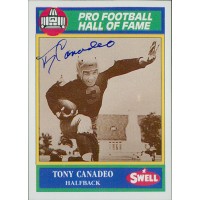 Tony Canadeo Green Bay Packers Signed 1990 Swell HOF Football Card #88 JSA Auth