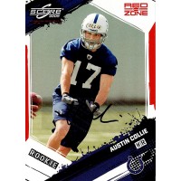 Austin Collie Colts Signed 2009 Score Inscriptions Red Zone Card #310 28/30
